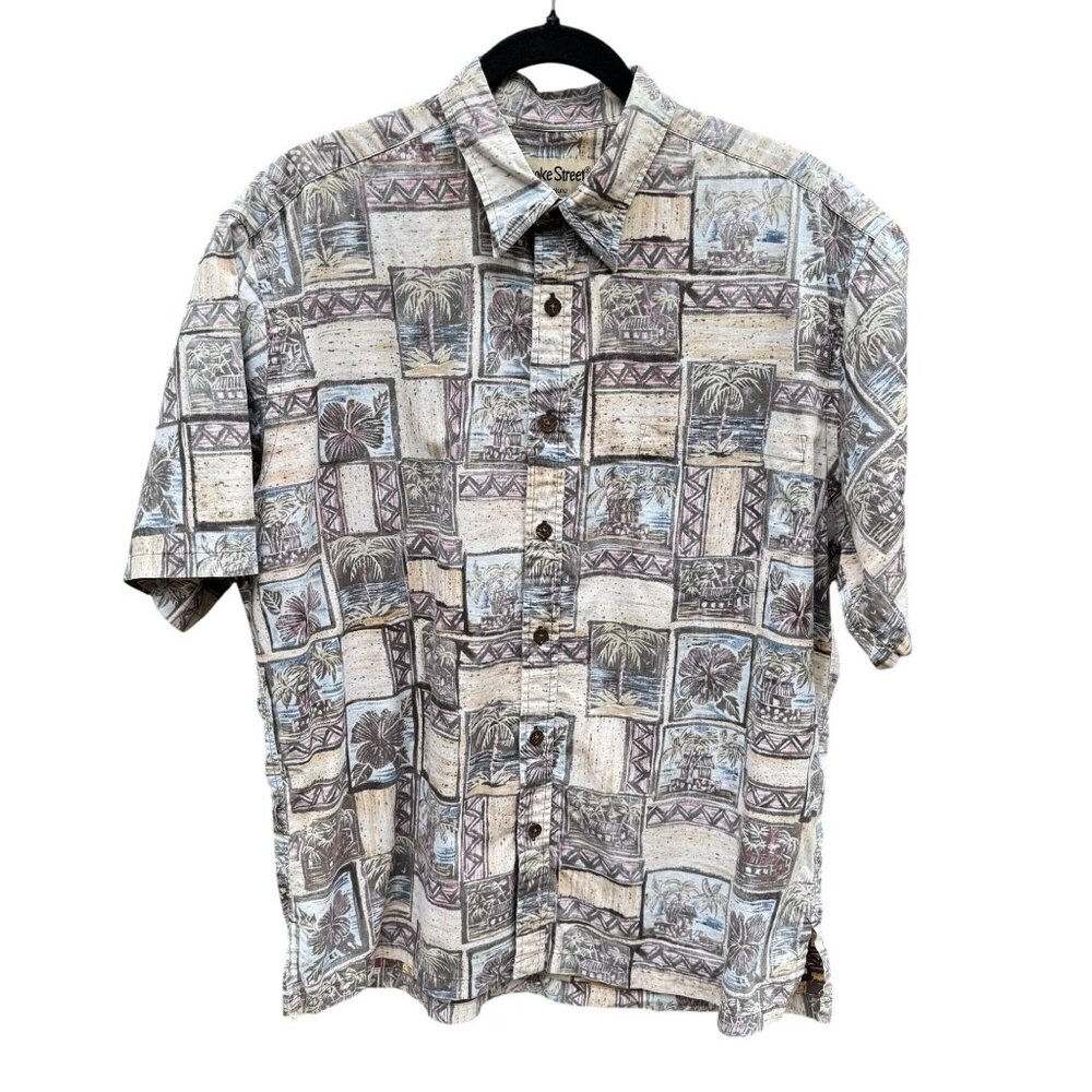 Cooke Street Honolulu Vintage Mens Tropical‎ Button-Up Casual Short Sleeve Shirt